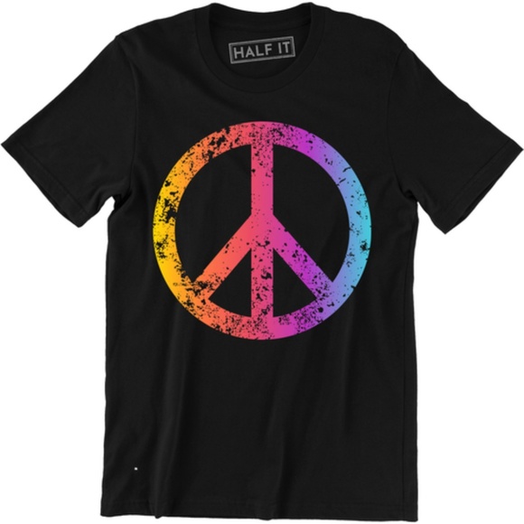 Peace Symbol T-shirt Peace Political Anti-Nuclear - Picture 1 of 3